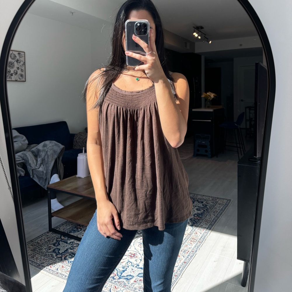 Brown Sleeveless Top